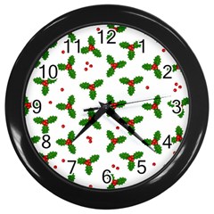 Christmas Pattern Wall Clocks (black) by Valentinaart