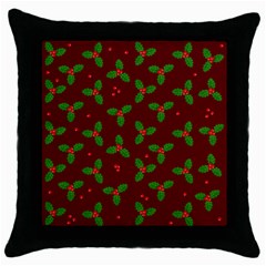 Christmas Pattern Throw Pillow Case (black) by Valentinaart