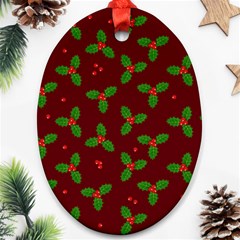 Christmas Pattern Oval Ornament (two Sides) by Valentinaart