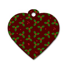 Christmas Pattern Dog Tag Heart (two Sides) by Valentinaart