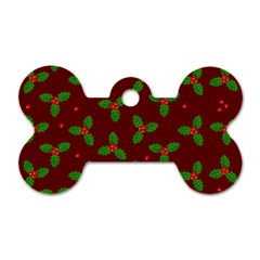 Christmas Pattern Dog Tag Bone (two Sides) by Valentinaart