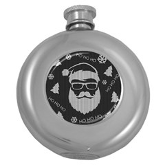 Ugly Christmas Sweater Round Hip Flask (5 Oz) by Valentinaart