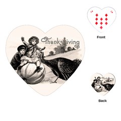 Vintage Thanksgiving Playing Cards (heart)  by Valentinaart