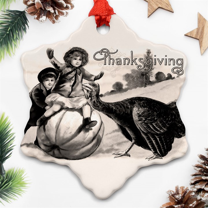 Vintage Thanksgiving Ornament (Snowflake)