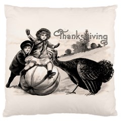 Vintage Thanksgiving Large Flano Cushion Case (two Sides) by Valentinaart