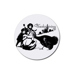 Vintage Thanksgiving Rubber Coaster (round) 