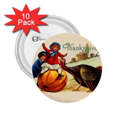 Vintage Thanksgiving 2 25  Buttons (10 Pack)  by Valentinaart