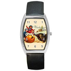 Vintage Thanksgiving Barrel Style Metal Watch by Valentinaart