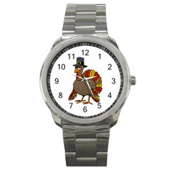 Thanksgiving Turkey  Sport Metal Watch by Valentinaart