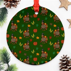 Thanksgiving Turkey  Ornament (round) by Valentinaart