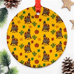 Thanksgiving Turkey  Ornament (round) by Valentinaart