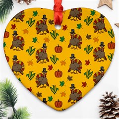 Thanksgiving Turkey  Ornament (heart) by Valentinaart