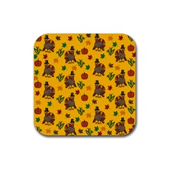 Thanksgiving Turkey  Rubber Coaster (square)  by Valentinaart