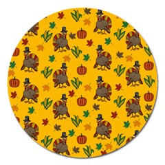 Thanksgiving Turkey  Magnet 5  (round) by Valentinaart