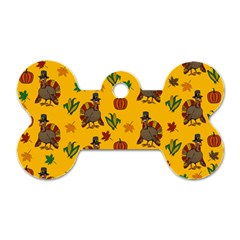 Thanksgiving Turkey  Dog Tag Bone (two Sides)