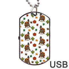 Thanksgiving Turkey  Dog Tag Usb Flash (one Side) by Valentinaart