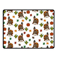 Thanksgiving Turkey  Double Sided Fleece Blanket (small)  by Valentinaart