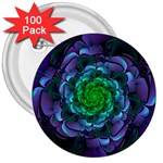 Beautiful Purple & Green Aeonium Arboreum Zwartkop 3  Buttons (100 pack)  Front