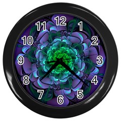 Beautiful Purple & Green Aeonium Arboreum Zwartkop Wall Clocks (black) by jayaprime