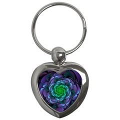 Beautiful Purple & Green Aeonium Arboreum Zwartkop Key Chains (heart)  by jayaprime