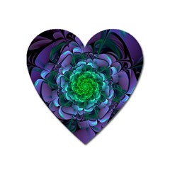 Beautiful Purple & Green Aeonium Arboreum Zwartkop Heart Magnet