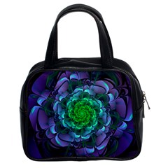 Beautiful Purple & Green Aeonium Arboreum Zwartkop Classic Handbags (2 Sides) by jayaprime