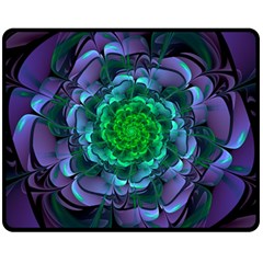 Beautiful Purple & Green Aeonium Arboreum Zwartkop Fleece Blanket (medium)  by jayaprime