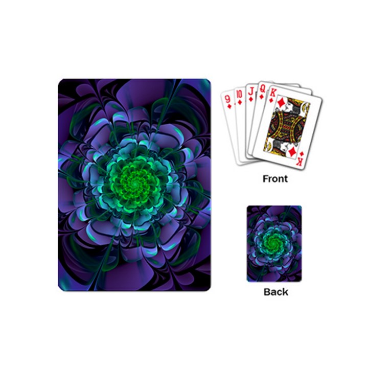 Beautiful Purple & Green Aeonium Arboreum Zwartkop Playing Cards (Mini) 