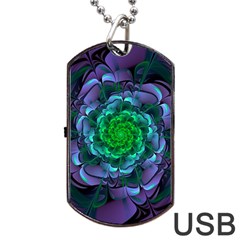 Beautiful Purple & Green Aeonium Arboreum Zwartkop Dog Tag Usb Flash (two Sides) by jayaprime