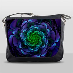 Beautiful Purple & Green Aeonium Arboreum Zwartkop Messenger Bags by jayaprime