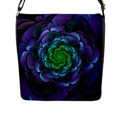 Beautiful Purple & Green Aeonium Arboreum Zwartkop Flap Messenger Bag (l)  by jayaprime