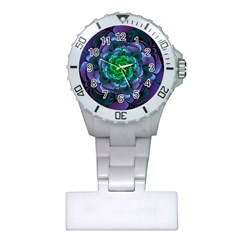 Beautiful Purple & Green Aeonium Arboreum Zwartkop Plastic Nurses Watch by jayaprime