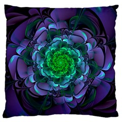 Beautiful Purple & Green Aeonium Arboreum Zwartkop Large Flano Cushion Case (one Side) by jayaprime