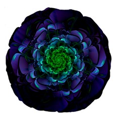 Beautiful Purple & Green Aeonium Arboreum Zwartkop Large 18  Premium Flano Round Cushions by jayaprime