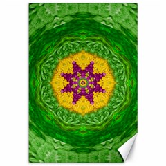 Feathers In The Sunshine Mandala Canvas 12  X 18   by pepitasart