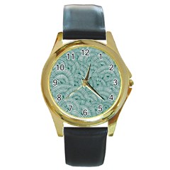 Design Art Wesley Fontes Round Gold Metal Watch by wesleystores