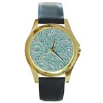 Design Art Wesley Fontes Round Gold Metal Watch Front