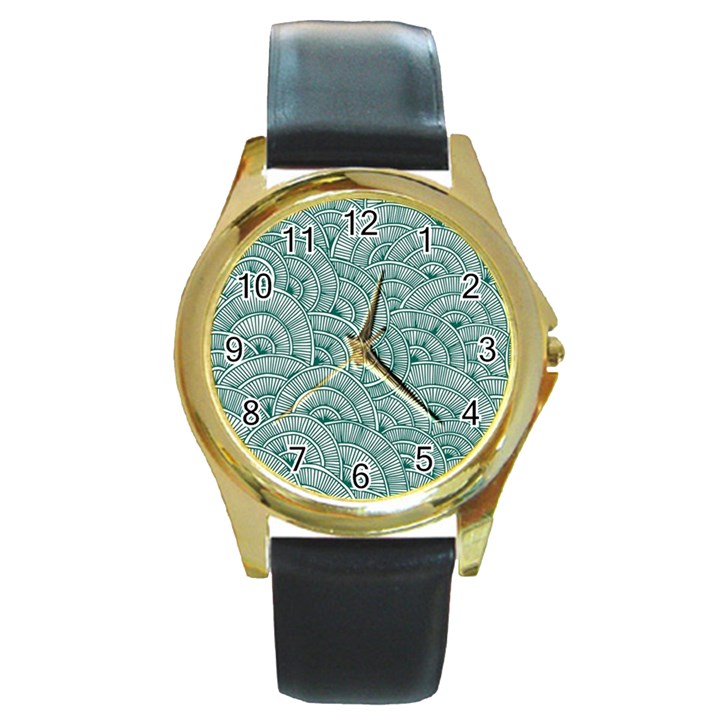 Design Art Wesley Fontes Round Gold Metal Watch