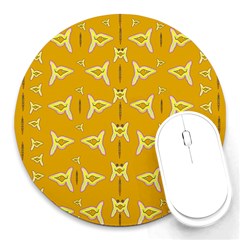 Fishes Talking About Love And   Yellow Stuff Round Mousepads by pepitasart