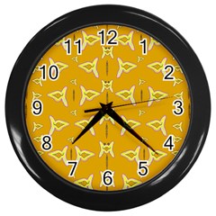 Fishes Talking About Love And   Yellow Stuff Wall Clocks (black) by pepitasart