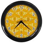 Fishes Talking About Love And   Yellow Stuff Wall Clocks (Black) Front