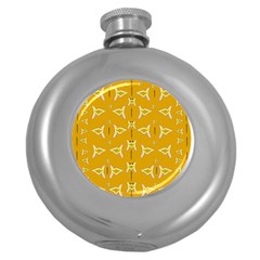 Fishes Talking About Love And   Yellow Stuff Round Hip Flask (5 Oz) by pepitasart