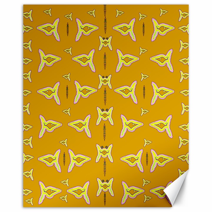 Fishes Talking About Love And   Yellow Stuff Canvas 16  x 20  