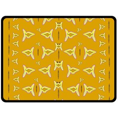 Fishes Talking About Love And   Yellow Stuff Fleece Blanket (large)  by pepitasart