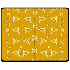 Fishes Talking About Love And   Yellow Stuff Double Sided Fleece Blanket (medium)  by pepitasart