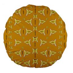 Fishes Talking About Love And   Yellow Stuff Large 18  Premium Flano Round Cushions by pepitasart