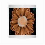 Beautiful Paradise Chrysanthemum of Orange and Aqua White Mugs Center