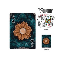 Beautiful Paradise Chrysanthemum of Orange and Aqua Playing Cards 54 (Mini) 