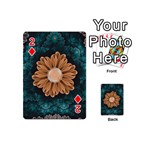 Beautiful Paradise Chrysanthemum of Orange and Aqua Playing Cards 54 (Mini)  Front - Diamond2