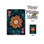 Beautiful Paradise Chrysanthemum of Orange and Aqua Playing Cards 54 (Mini)  Front - Diamond10